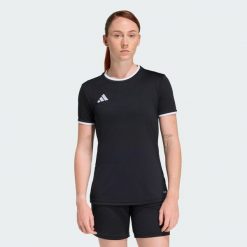 Koszulka Entrada26. Białe bluzki damskie Adidas, bez wzorów, bez kołnierzyka, bez ramiączek. Za 79.95 zł.