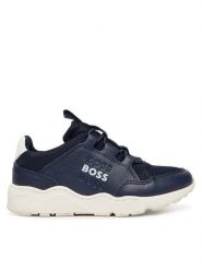 BOSS Sneakersy J52805 M Granatowy. Niebieskie buty sportowe chłopięce Boss, z materiału, bez zapięcia. Za 649.99 zł.