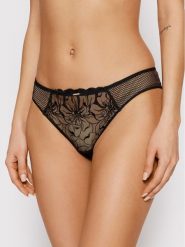 Chantelle Stringi Fleurs C12M90 Czarny. Czarne stringi Chantelle, bez wzorów, z syntetyku. Za 219.99 zł.
