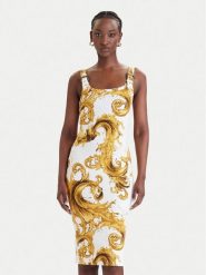 Versace Jeans Couture Sukienka codzienna 80HAO943 JS550 Biały Slim Fit. Białe sukienki damskie Versace Jeans Couture, bez wzorów, z bawełny, bez ramiączek. Za 1,259.00 zł.