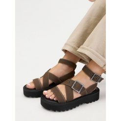 Sandały G-Star. Zielone sandały damskie G-Star, bez wzorów, bez obcasa, na płaskiej podeszwie, bez zapięcia. Za 269.99 zł.