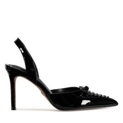 Sandały Nine West. Czarne sandały damskie Nine West, bez wzorów, bez obcasa, na szpilce, bez zapięcia. Za 229.99 zł.
