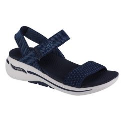 Sandały damskie, Go Walk Arch Fit Sandal - Polished. Czarne sandały damskie Skechers, bez wzorów, bez obcasa, bez zapięcia. Za 279.99 zł.
