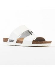 Sunbay Klapki "Vero" w kolorze białym rozmiar: 38. Białe klapki damskie Sunbay, bez wzorów, z otwartym noskiem, bez obcasa, bez zapięcia. Za 174.95 zł.