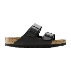 Klapki BIRKENSTOCK Arizona Bs 0551253 czarne. Czarne klapki damskie bez wzorów, z materiału, bez obcasa, bez zapięcia. Za 572.15 zł.
