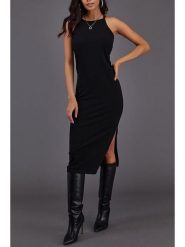 Milan Kiss Sukienka w kolorze czarnym rozmiar: XL. Czarne sukienki damskie Milan Kiss, bez wzorów, bez ramiączek. Za 126.99 zł.