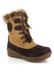 Kimberfeel Kozaki zimowe "Elena" w kolorze jasnobrązowym rozmiar: 37. Brązowe kozaki damskie Kimberfeel, na zimę, z materiału, z okrągłym noskiem, bez obcasa, bez zapięcia. Za 227.31 zł.