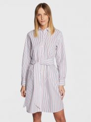Tommy Hilfiger Sukienka koszulowa WW0WW37116 Biały Regular Fit. Białe sukienki damskie Tommy Hilfiger, bez wzorów, z bawełny, bez ramiączek. Za 779.99 zł.