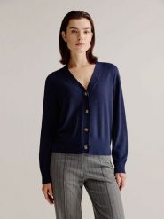 Josephine & Co Kardigan "August" w kolorze granatowym rozmiar: XL. Niebieskie kardigany damskie Josephine & Co, xl, bez wzorów, z wełny. Za 152.99 zł.