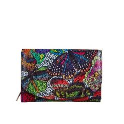 Portfel skórzany damski w motyle kolorowy RFID BajuBaj PD1202cs13 RFID. Brązowe portfele damskie bez wzorów, ze skóry. Za 160.55 zł.