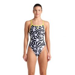 Strój kąpielowy damski Arena Open Your Eyes Swimsuit Lace. Czarne stroje jednoczęściowe Arena, bez wzorów. Za 199.99 zł.