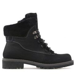 Trzewiki Lasocki. Czarne botki damskie Lasocki, bez obcasa, na płaskiej podeszwie, bez zapięcia. Za 134.99 zł.