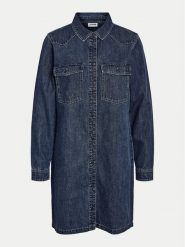 Noisy May Sukienka jeansowa New Signe 27034106 Granatowy Relaxed Fit. Niebieskie sukienki damskie Noisy may, bez wzorów, z bawełny, bez ramiączek. Za 129.99 zł.