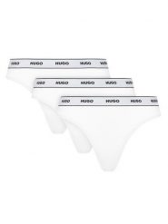 HUGO Komplet 3 par stringów 50480150 Biały. Białe komplety bielizny Hugo, bez wzorów, z bawełny. Za 119.99 zł.