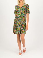 Blutsgeschwister Sukienka "Summer Ease Cache" w kolorze zielonym ze wzorem rozmiar: L. Brązowe sukienki damskie Blutsgeschwister, bez wzorów, z wiskozy, klasyczne, bez ramiączek. Za 132.05 zł.