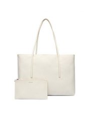 Calvin Klein Torebka Emblem Aop Tote W/ Pouch LV04F3266G Écru. Shopper bag Calvin Klein, ze skóry, bez dodatków. Za 649.99 zł.