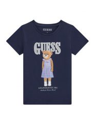 Guess T-Shirt J6GI04 K6YW4 Granatowy Regular Fit. Niebieskie koszulki i t-shirty dziewczęce Guess, z aplikacjami, z bawełny, bez kołnierzyka, bez ramiączek. Za 119.99 zł.