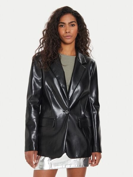 Guess Marynarka Lia W4YN50 WF8P0 Czarny Regular Fit. Czarne marynarki i żakiety damskie Guess, xs, z aplikacjami, ze skóry. Za 379.99 zł.