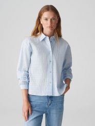 OPUS Koszula w kolorze błękitnym rozmiar: 44. Niebieskie koszule damskie Opus, bez wzorów, bez kołnierzyka, bez ramiączek. Za 143.99 zł.