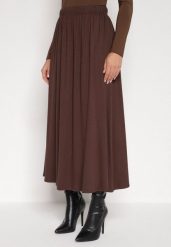 Brązowa Bawełniana Spódnica o Rozkloszowanym Kroju Tusnara. Brązowe spódnice damskie Born2be, l, bez wzorów, z bawełny, midi. Za 109.99 zł.