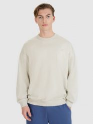 4F Bluza dresowa nierozpinana bez kaptura uniseks - beżowa S. Brązowe bluzy damskie 4F, s, bez wzorów, z bawełny, bez kaptura. W wyprzedaży za 69.99 zł.