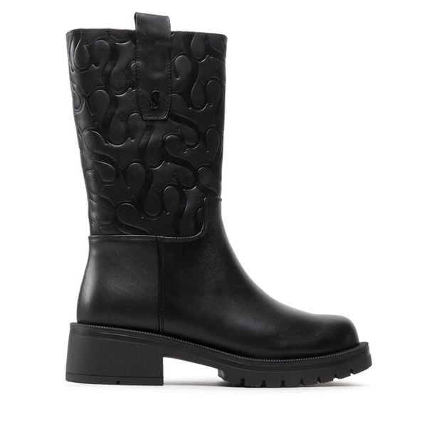 Botki Simple. Czarne botki damskie Simple, bez obcasa, na płaskiej podeszwie, bez zapięcia. Za 369.99 zł.