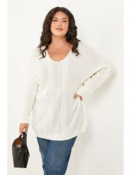 Curvy Lady Sweter w kolorze kremowym rozmiar: 40/42. Brązowe swetry klasyczne damskie Curvy Lady, bez kołnierzyka. Za 153.34 zł.