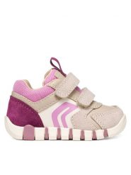 Geox Sneakersy B Iupidoo Girl B3558C 05422 C5378 Beżowy. Brązowe trampki dziewczęce Geox, bez wzorów, ze skóry, bez zapięcia. Za 269.99 zł.