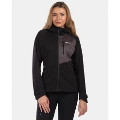 Damska kurtka softshell Kilpi BELTRA-W. Czarne kurtki sportowe damskie Kilpi, xl, bez wzorów, z softshellu, bez kaptura. Za 473.69 zł.
