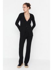 Trendyol 2-częściowy zestaw w kolorze czarnym rozmiar: S. Czarne kardigany damskie Trendyol, s, prążkowane, bez kołnierzyka. Za 86.99 zł.