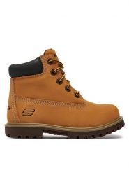 Skechers Trapery Mitigate 93163L/WTN Brązowy. Brązowe buty zimowe chłopięce Skechers, ze skóry, bez zapięcia. Za 221.57 zł.