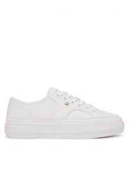 Tommy Hilfiger Sneakersy Platform Vulc Piping Ltr FW0FW09393 Biały. Białe obuwie sportowe damskie Tommy Hilfiger, ze skóry, bez zapięcia. Za 449.99 zł.