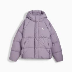 Kurtka z kapturem damska Puma DOWN PUFFER fioletowa r M. Fioletowe kurtki damskie Puma, m, bez wzorów, z materiału, z kapturem. Za 508.50 zł.