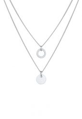 Elli Damski warstwowy płytka zawieszka Basic Trend ze srebra próby 925 Sterling Silver Naszyjniki 1 ct. Szare naszyjniki damskie Elli, srebrne. Za 293.99 zł.
