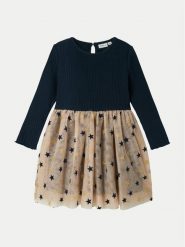 NAME IT Sukienka codzienna 13236039 Granatowy Regular Fit. Niebieskie sukienki dziewczęce Name it, bez wzorów, z bawełny, bez ramiączek, proste. Za 99.99 zł.