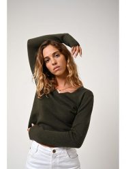 AUTHENTIC CASHMERE Kaszmirowy sweter "Galise" w kolorze khaki rozmiar: S. Brązowe swetry klasyczne damskie AUTHENTIC CASHMERE, s, z kaszmiru, bez kołnierzyka. Za 243.27 zł.