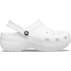Klapki damskie Crocs CLASSIC PLATFORM CLOG. Białe klapki damskie Crocs, bez wzorów, bez obcasa, bez zapięcia. Za 188.49 zł.