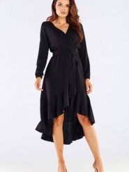 Sukienka Model A456 Black - awama. Czarne sukienki damskie Awama, bez wzorów, z elastanu, eleganckie, bez ramiączek. Za 412.33 zł.