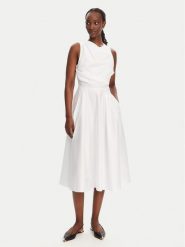 Elisabetta Franchi Sukienka koktajlowa ABT5252E2 100 Biały Regular Fit. Białe sukienki damskie Elisabetta Franchi, bez wzorów, z bawełny, wizytowe, bez ramiączek. Za 1,899.00 zł.