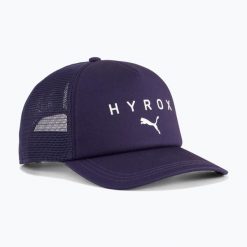 Czapka z daszkiem PUMA Hyrox Trucker. Fioletowe czapki z daszkiem damskie Puma, bez wzorów. Za 99.99 zł.