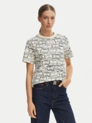 Tommy Hilfiger T-Shirt WW0WW49646 Biały Boxy Fit. Białe t-shirty damskie Tommy Hilfiger, l, bez wzorów, z bawełny, bez kołnierzyka. Za 249.99 zł.