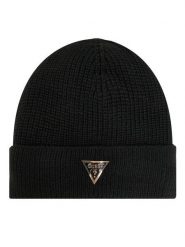 Guess Czapka AM9584 POL01 Czarny. Czarne czapki damskie Guess, na zimę, z aplikacjami. Za 109.99 zł.
