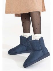 Blackfield Botki zimowe "Bellevue" w kolorze granatowym rozmiar: 40. Niebieskie botki damskie Blackfield, na zimę, z materiału, bez obcasa, bez zapięcia. Za 129.88 zł.