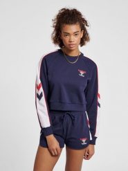 Damska bluza crop Hummel IC Durban. Niebieskie bluzy damskie Hummel, na wiosnę, xs, bez wzorów, z bawełny, bez kaptura. Za 185.50 zł.