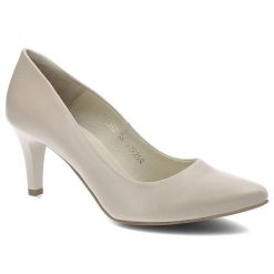 Beżowe Czółenka Clasicco Damskie Eleganckie Obuwie. Brązowe czółenka damskie Clasicco, bez wzorów, ze skóry, bez obcasa, na obcasie. Za 314.99 zł.