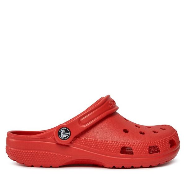 Klapki Crocs. Czerwone klapki damskie Crocs, bez wzorów, bez obcasa, bez zapięcia. Za 229.99 zł.