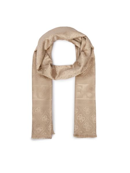 Guess Szal AW5685 POL03 Beżowy. Brązowe szaliki damskie Guess, z aplikacjami. Za 194.99 zł.
