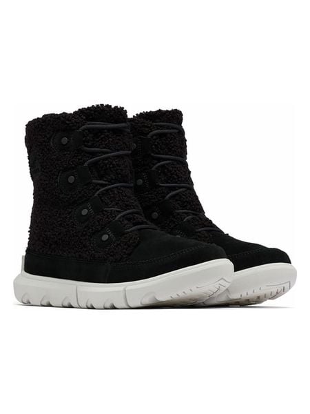 Sorel Botki zimowe "Explorer Next Joan Cozy" w kolorze czarnym rozmiar: 38. Czarne botki damskie Sorel, na zimę, z materiału, bez obcasa, bez zapięcia. Za 274.95 zł.