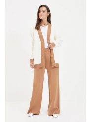 Trendyol 2-częściowy zestaw w kolorze jasnobrązowo-kremowym rozmiar: XL. Brązowe kardigany damskie Trendyol, xl, bez wzorów. Za 86.78 zł.