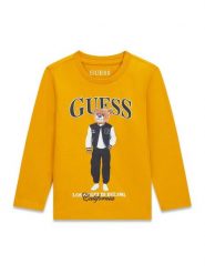 Guess Bluzka N6BI04 K5854 Żółty Regular Fit. Żółte t-shirty i koszulki chłopięce Guess, z aplikacjami, z bawełny, bez kołnierzyka, bez ramiączek. Za 114.99 zł.